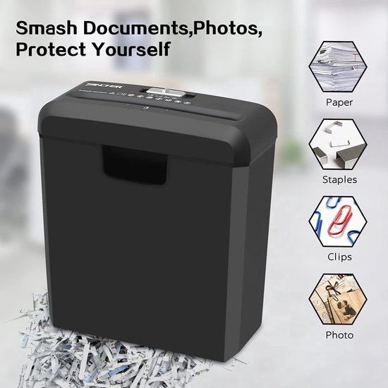 GENIE 260 S Plus Aktenvernichter | Papierschredder mit 6-mm Streifenschnitt | Schredder Aktenvernichter für Zuhause | Shredder Papier kompakt | Mit universal Aufsatz | Paper Shredder