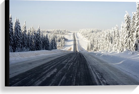 WallClassics - Canvas  - Driving Home For Christmas - 60x40 cm Foto op Canvas Schilderij (Wanddecoratie op Canvas)