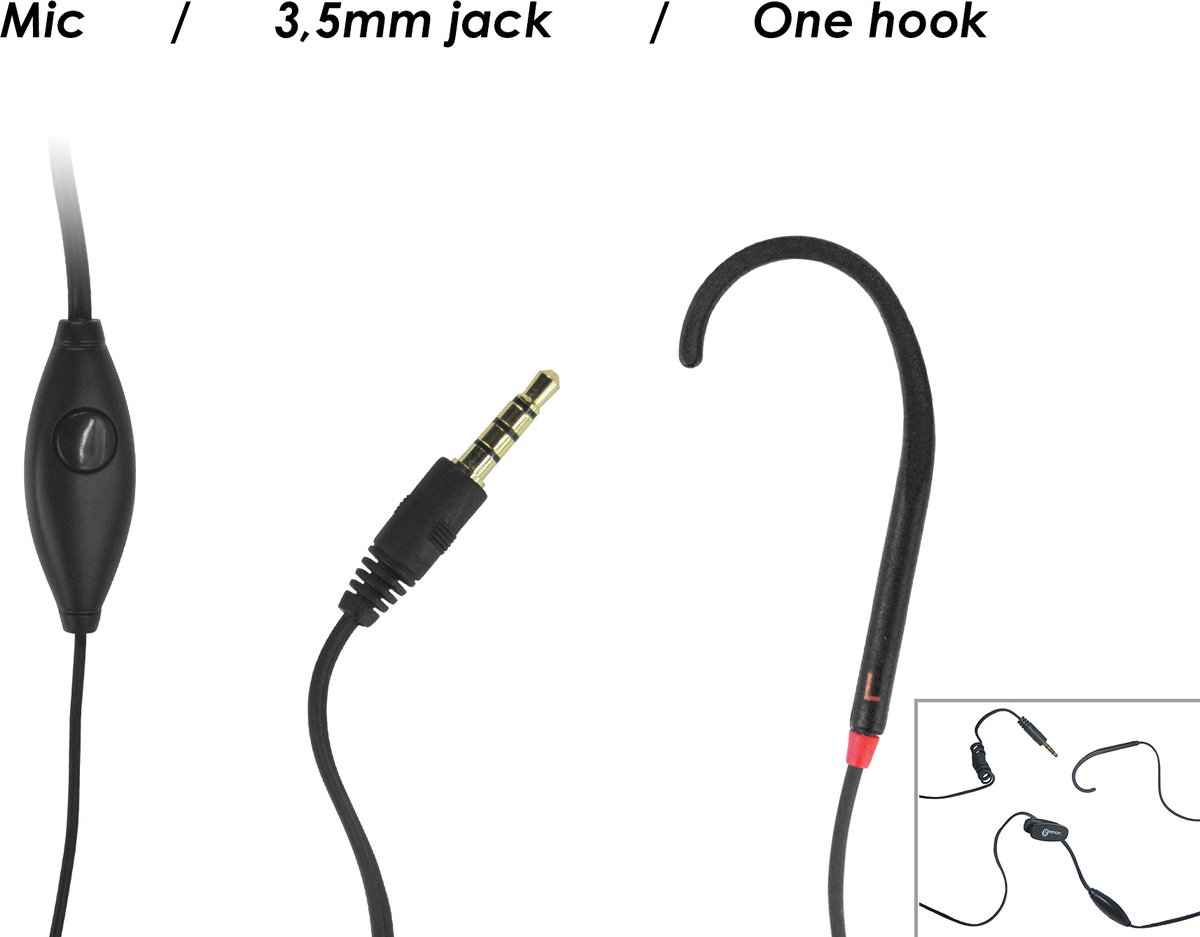 Goedkoopste GEEMARC CL Hook 9 Mono met 1x INDUCTIE 'HAAK' - LUISTERHULP met microfoon - voor gebruikers van een GEHOORAPPARAAT - 3,5 mm aansluiting