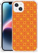 Hoesje ontwerpen Geschikt voor Apple iPhone 14 Plus Telefoon Hoesje met doorzichtige rand Batik Orange