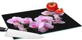 Glazen Snijplank - 39x28 - Orchidee - Bloemen - Roze - Flora - Snijplanken Glas