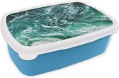 Broodtrommel Blauw - Lunchbox - Brooddoos - Oceaan - Water - Zee - Luxe - Groen - Turquoise - 18x12x6 cm - Kinderen - Jongen