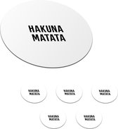 Onderzetters voor glazen - Rond - Quotes - Hakuna matata - Kinderen - Baby - Tekst - 10x10 cm - Glasonderzetters - 6 stuks