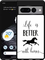 Google Pixel 7 Pro Hardcase hoesje Life is Better with Horses - Designed by Cazy