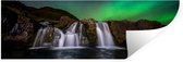 Muurstickers - Sticker Folie - Noorderlicht - Waterval - IJsland - Natuur - 150x50 cm - Plakfolie - Muurstickers Kinderkamer - Zelfklevend Behang - Zelfklevend behangpapier - Stickerfolie