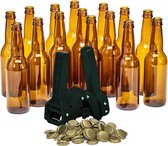 Brew Monkey Set de 15 bouteilles, appareil à capsules et 30 capsules - Faire sa propre bière - Bouteilles de bière