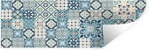 Muurstickers - Sticker Folie - Bloemen - Blauw - Design - Tegel - 120x40 cm - Plakfolie - Muurstickers Kinderkamer - Zelfklevend Behang - Zelfklevend behangpapier - Stickerfolie