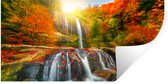 Stickers muraux - Film autocollant - Cascade - Nature - Automne - Rouge - Water - 160x80 cm - Film adhésif - Stickers muraux chambre enfant - Papier peint autocollant - Papier peint autocollant - Film autocollant