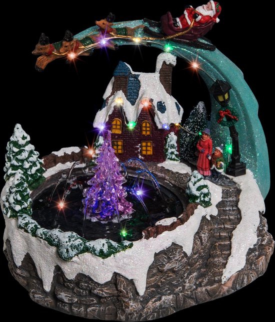 Schuldig Arthur Conan Doyle US dollar Kerstdorp - Kersthuisje met verlichting - Kerstslee - Fontein - LED |  bol.com