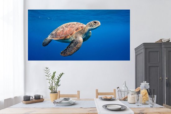 Stickers muraux - Film autocollant - Tortue dans l'océan - 160x80 cm - Film adhésif - Stickers muraux chambre enfant - Papier peint autocollant - Papier peint autocollant - Film autocollant