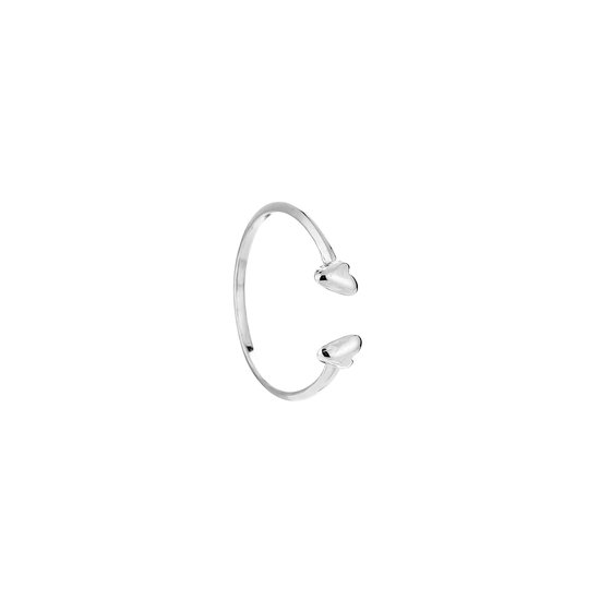 Michelle Bijoux Ring (Sieraad) Twee Tiny Hartjes One Size Silver