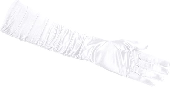 Boland Hollywood Handschuhe - Weiße Satin Handschuhe Für Kostümpartys