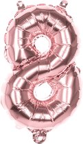 Boland - Folieballon '8' roségoud (36 cm) 8 - Rose Goud - Cijfer ballon