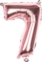 Boland - Folieballon '7' roségoud (36 cm) 7 - Rose Goud - Cijfer ballon