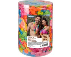 Boland - Set 25 hawaïkransen multikleur Multi - Volwassenen - Unisex - - Hawaii - Themafeest - Strandfeest - Carnaval