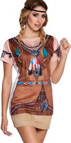 Boland - Fotorealistisch shirt Dakota (M) - Volwassenen - Indiaan - Cowboy - Indiaan