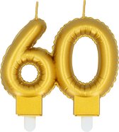 Boland - Kaarsje '60' goud 60 Goud - Black & Gold - Black & Gold - Verjaardag - Jubileum