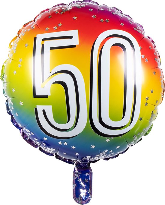 Boland - Folieballon cijfer(45 cm) 50 - Multi - Cijfer ballon