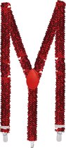 Boland - Bretels Pailletten rood Rood - Volwassenen - Unisex - Showgirl - Caranval accessoire