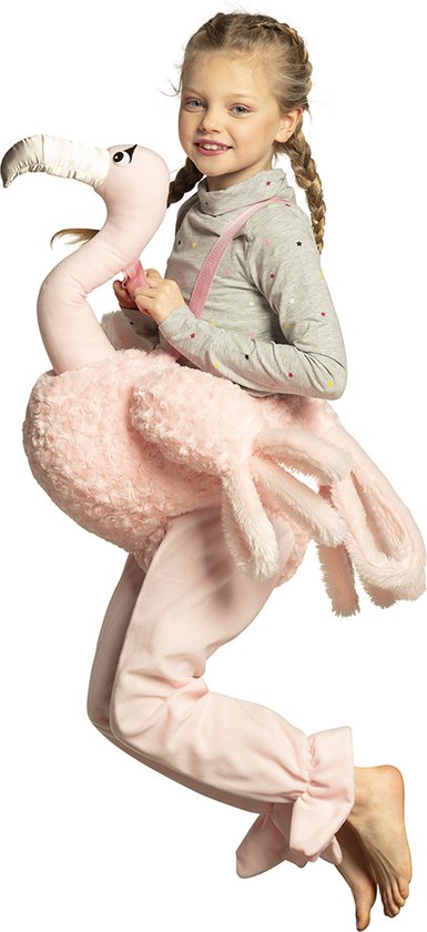 Boland - Kostuum Op een flamingo (one size) - Kinderen - Flamingo - Dieren