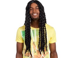 Boland - Pruik Soul rebel Zwart - Vlechtjes - Lang - Unisex - -