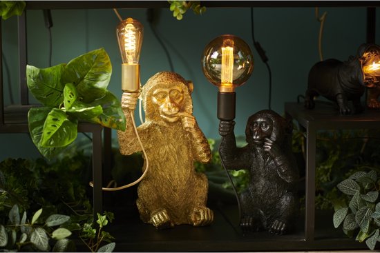 Light & Living Tafellamp Monkey - Goud - 20x19,5x34cm - Bohemian