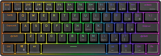 Clavier Gaming Mécanique RK61 60% - Tri- Mode - Clavier Gaming Sans Fil  QWERTY - RVB