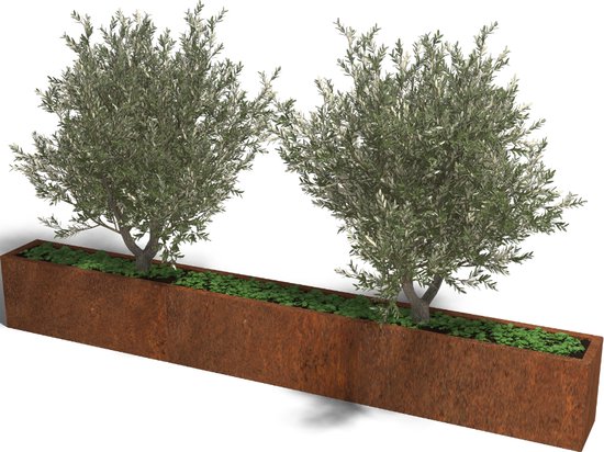 Jardinière en acier MySteel Corten Texas xxl 3000x300 - Hauteur : 600mm |  bol