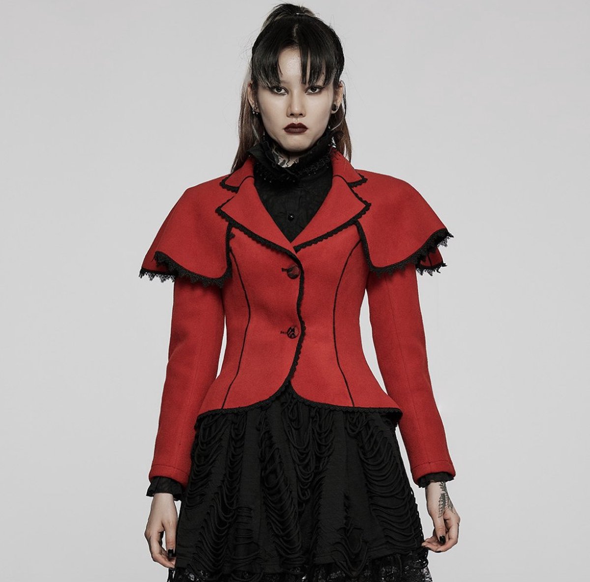 Punk Rave Jacket -M- Gothic Tales Rood
