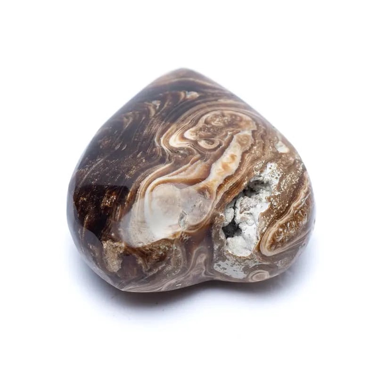 Hart knuffelsteen bruine aragoniet 4.5 cm