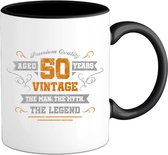 50 Jaar vintage legend - Abraham jubileum - verjaardag  cadeau - Kado tip - Mok - Zwart
