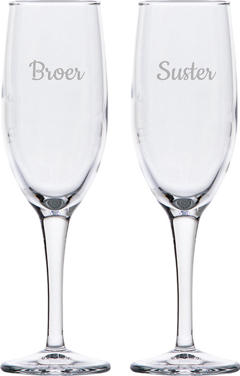 Gegraveerde Champagneglas 16,5cl Broer-Suster