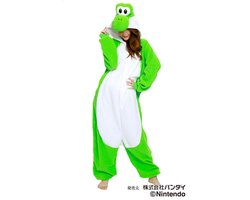 Yoshi Onesie Pak Kostuum Outfit Huispak Jumpsuit Verkleedpak - (Nintendo - Super Mario) Premium Verkleedkleding - Halloween & Carnaval - SAZAC - Kinderen & Volwassenen - Onesize (155-182 cm)