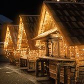 Luksus™ LED gordijn - ijspegel verlichting | Dual Color 360 LED lampjes Extra warm wit + Koud wit | voor binnen en buiten | 7 + 10 meter snoer | 9 lichtstanden & timer functie