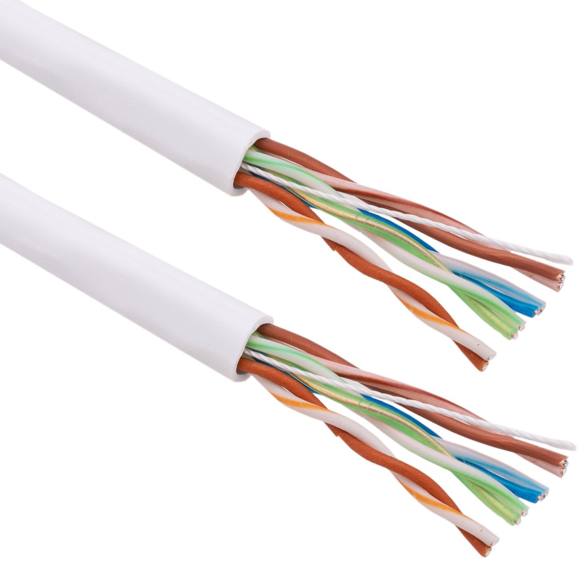 BeMatik - 100 m stijve witte Cat.5e UTP CCA Ethernet-netwerkkabelhaspel