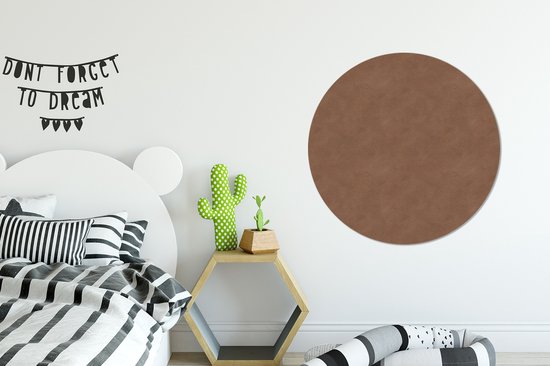 WallCircle - Wall Circle - Wall Circle - Cuir - Marron - Animaux - Aluminium - Dibond - 90x90 cm - Intérieur et Extérieur