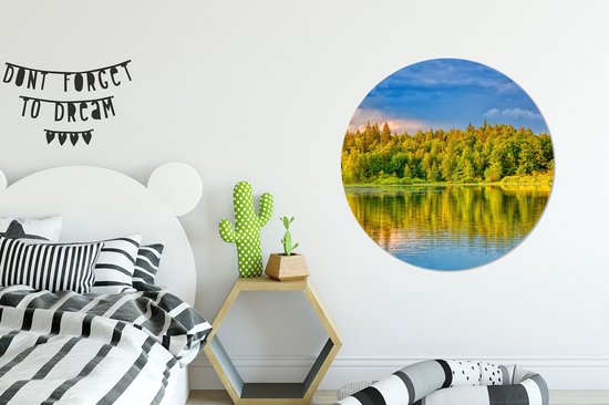 WallCircle - Wall Circle - Wall Circle Indoor - Water - Nature - Forêt - 90x90 cm - Décoration murale - Peintures Ronds