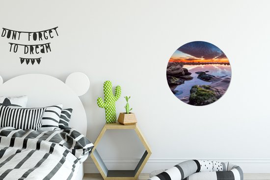 WallCircle - Cercle Mural - Cercle Mural - Rochers - Water - Nature - Aluminium - Dibond - 30x30 cm - Intérieur et Extérieur