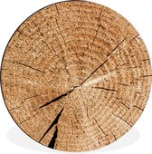 WallCircle - Cercle mural - Tronc d'arbre - Cernes annuels - Bois - Aluminium - Dibond - ⌀ 90 cm - Intérieur et extérieur