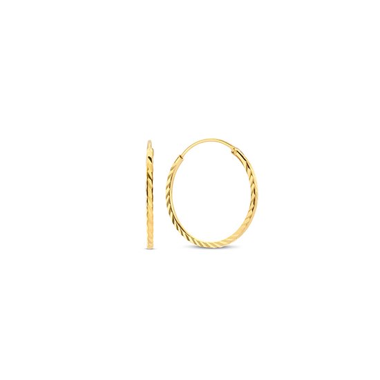 New Bling 9NB-1012 Boucles d'oreilles d'Oreilles Argent - Femme - Plaqué Diamant - Diamètre 16 mm - Epaisseur 1,2 mm - Argent - Plaqué Or (Plaqué Or / Or sur Argent)