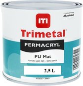 Trimetal Permacryl Pu mat - Hoogwaardige krasvaste polyurethaan acrylaat aflak - watergedragen voor binnen - 2.50 L mat RAL 9010 puur wit