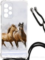 GSM Hoesje Geschikt voor Samsung Galaxy A53 Bumper Hoesje met transparante rand Paarden