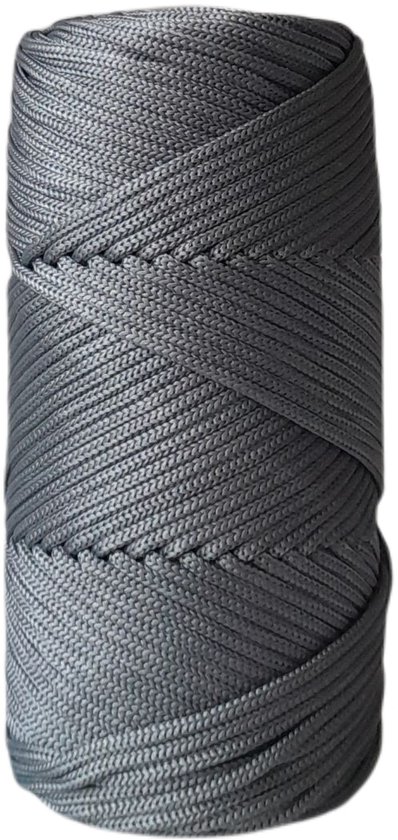 Zeiltouw, diameter 6 mm, lengte 1 m, grijs-zwart mengsel | Glücksfieber Zeiltouw, diameter 6 mm, lengte 1 m, grijs-zwart mengsel | Glücksfieber