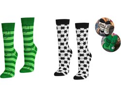 2 PAAR - Verjaardag cadeau - WK EK sokken - voetbal sokken - vrolijke sokken - valentijn cadeau - aparte sokken - grappige sokken - leuke dames en heren sokken - moederdag - vaderdag - kerst cadeau - Sokken waar je vrolijk van wordt - Maat 42-47