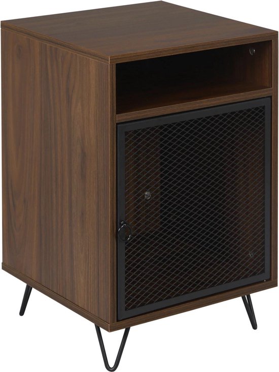 OFCASA Mobiele archiefkast met 1 lade en 1 deur afsluitbare archiefkast kantoorlade op wielen industriële houten rollende kast voor thuiskantoor 40 x 40 x 55 cm