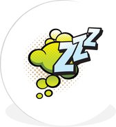 WallCircle - Wandcirkel ⌀ 90 - Spreuken - ''Zzz'' - Quotes - Ronde schilderijen woonkamer - Wandbord rond - Muurdecoratie cirkel - Kamer decoratie binnen - Wanddecoratie muurcirkel - Woonaccessoires