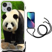 TPU Siliconen Hoesje Geschikt voor iPhone 14 Plus GSM Hoesje met doorzichtige rand Panda