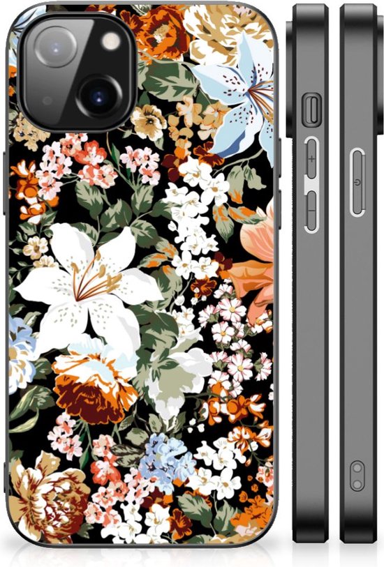 Bloemen Hoesje geschikt voor Apple iPhone 14 Dark Flowers