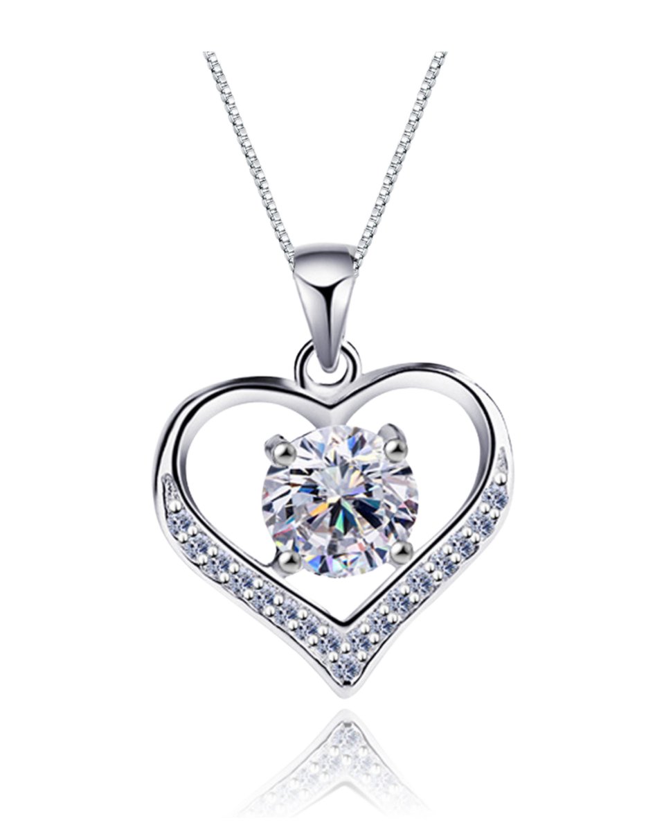 ASTRADAVI S925 Sterling Zilveren Sieraden - Hanger - Zirkonia Hart Hanger Ketting