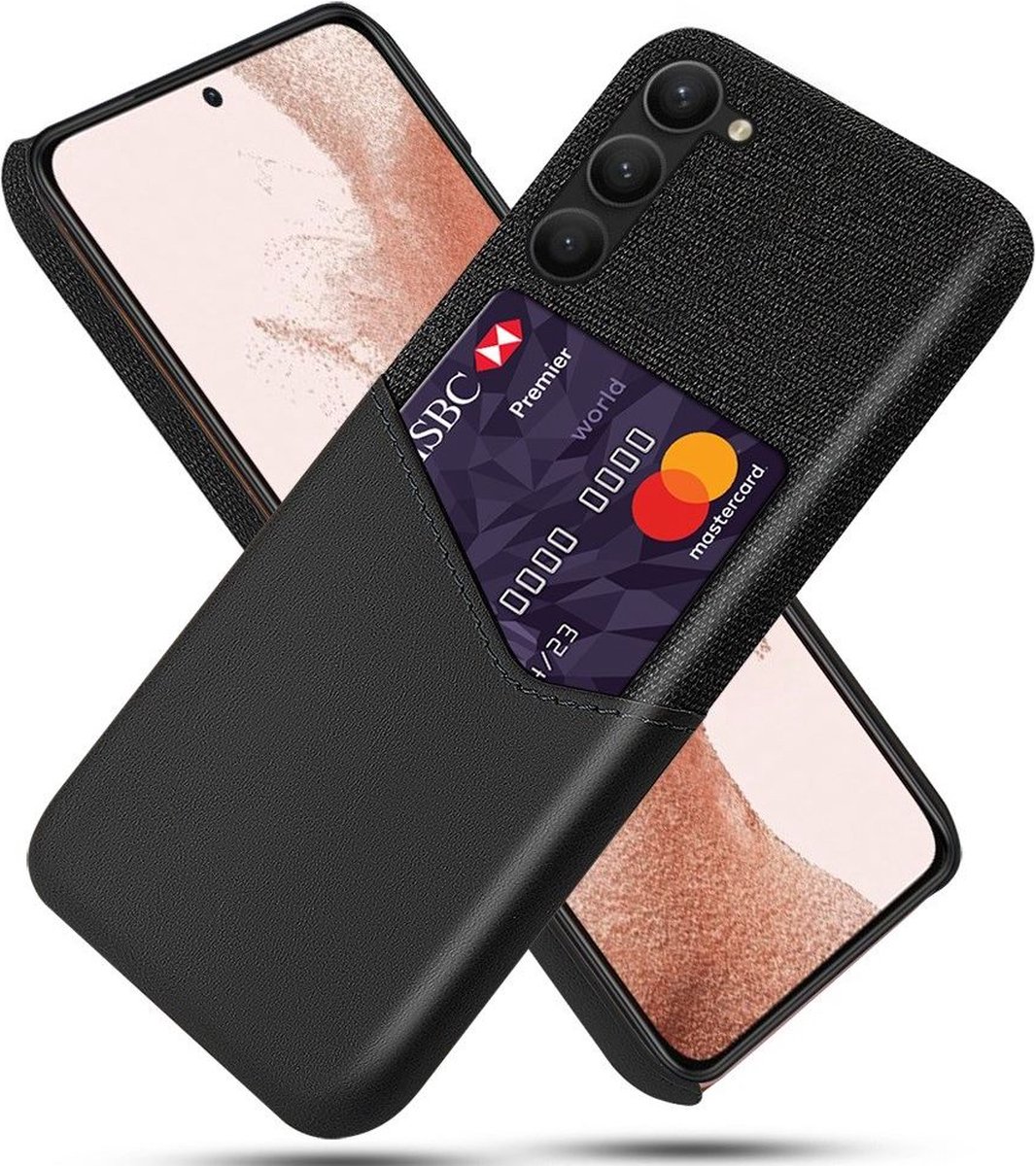 Hoesje met Kaarthouder Back Cover Zwart Geschikt voor Samsung Galaxy S23
